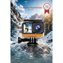 Premium Sosyal Medya Kayıt Batarya Aksiyon Kamerası Ultra Hd Wifi 4k Ac03 Siyah