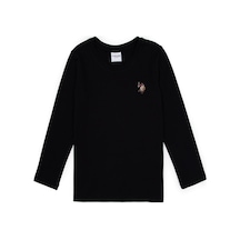 U.S. Polo Assn. Kız Çocuk Siyah Bisiklet Yaka Basic Sweatshirt 50317915-VR046