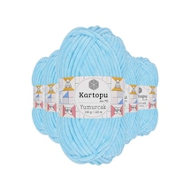 5 Adet Yumurcak Kadife El Örgü İpi Açık Turkuaz K516