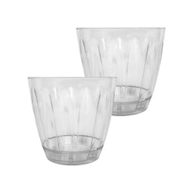 2 Adet Plastik Orkide Saksısı Seti 1,5 Lt Gizli Tabaklı Şeffaf Saksı 145 X 135 Mm 001