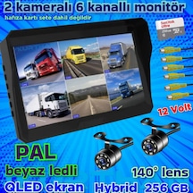2 Adet Beyaz Ledli Kelebek Kamera 10'' Qled 6 Kanallı Monitör Se
