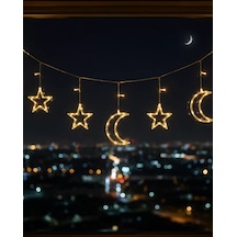 Büyük Ay Yıldız Led Ramazan Süsü Sıcak Beyaz Dekoratif Işık Renkli 80984419