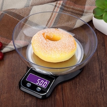 Xindoker Ahşap Paslanmaz Çelik Tabaqli Mutfak Terazi, 5kg Hassasiyet, 770ml Kase, Lcd Ekran, Otomatik Kapatma, 3 Ölçü Birimi Siyah Siyah