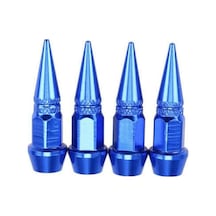 Alüminyum Sivri Sibop Kapağı Mavi 4&amp 39lü 45mm