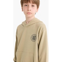 Defacto Erkek Çocuk Kapüşonlu Baskılı Okul Sweatshirt E9572a825aukh445 Haki