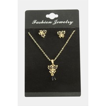 Kelebek Zirkon Taşlı Set Kolye 11