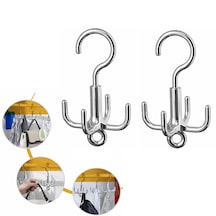 Microcase Çok Amaçlı Döner Başlıklı Metal Elbise Kravat Eşarp Askılığı 2 Adet Al5448 Gümüş