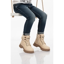 Bej Vizon İçi Polarlı Kaymaz Taban Unisex Çocuk Bot 24035 F Bej-vizon