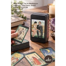 2 Adet Tarot Kartı Seti Metal Kutulu, Fal Ve Meditasyon Kullanımı, Tarot Deck, Oracle Cards, 11 X 6,5 Cm