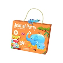 Bulmaca Hediye Kutusu Eğlenceli Oyuncaklar-24 Parça Hayvan Partisi