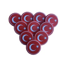 20 Adet Kırmızı Ay Yıldız Türk Bayrağı Yaka Rozeti