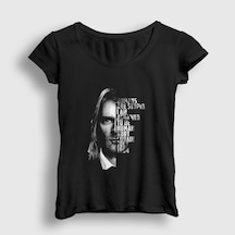 Presmono Kadın Ashamed Nirvana Kurt Cobain T-shirt Siyah
