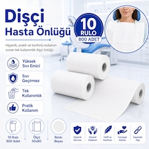 Dişçi Hasta Önlüğü 10 Rulo 800 Adet Beyaz 50x60 Cm Diğer