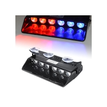 Polis Çakarı Cam Içi Vantuzlu 6 Led Kırmızı Mavi Çakmaklık Girişli Ön Arka Cam Polis Lamba 12 Mod Sts Oto Aksesuar