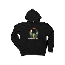 Ping Pong Finger Siyah Kapşonlu Sweatshirt Hoodie Siyah