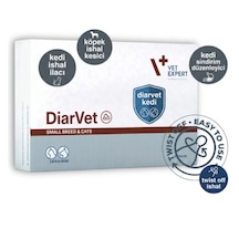 Vet Expert Diarvet Small Breed Kedi & Küçük Irk Köpek İçin Akut İshal, Mide Bulantısı & Bağırsak Koruyucu Kapsül