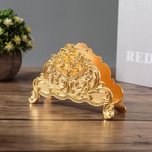 Altın Çiçek-avrupa Tarzı Masa Doku Tutucu Peçete Raf Standı Metal Sanat Zanaat Ev Dekorasyon El Restoran Masaüstü Cafe Süsler Hediye