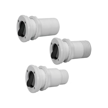 Thru-Hull 55mm W/Non-Ret.Valve. F/Hose 45mm.White