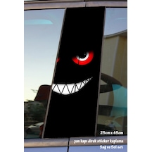 Canavar Gülümseme Oto Folyo Baskı Kaplama Araba Kapı Sticker Set