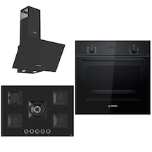 Bosch - Ferre HBF512BB1T - SS035 - D086 Siyah Ankastre Set