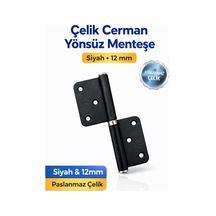 Paslanmaz Çelik Cerman Yönsüz Kapı Menteşesi, Siyah, 12 Mm, Mobilya Ve Dolap Kapıları İçin Dayanıklı Metal