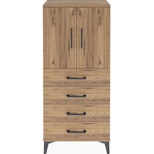 Arges Dolap 2 Raflı 4 Çekmeceli 2 Kapaklı 60x30x134 Çam-çam Atlas Çam