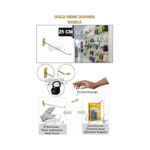Duvara Monte Kanca Koruma Kauçuklu Gold 25 Cm Deluxe Raf Askısı Suntaya Monte 75 Adet Gold