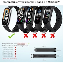 Xiaomi İle Uyumlu Mi Band 8 Mi Band 9 Mi Band 10 Uyumlu 3'lü Paket Silikon Kordon Seti Bileklik Metal Pimli Çok Renkli