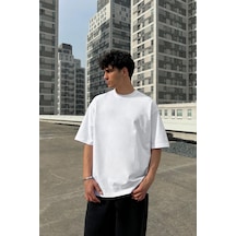 Basic Oversize Tişört Beyaz-13494 Beyaz
