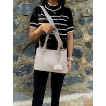 Just Polo Kadın Yeni Sezon Büyük Boy Yumuşak Deri Lüks El & Omuz Çantası Shopper Taş