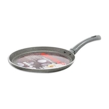 Granit Hamsi Tava Metal Kapak Çelik Sap 28x4cm Gri Diğer