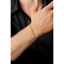 14 Ayar Altın Burgu Halat Zincir Erkek Bileklik 2.50 Mm Sarı Altın