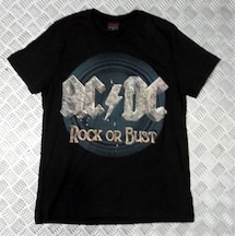 Ac-dc Müzik Grubu Baskılı Unisex %100 Pamuk Siyah T-shirt SIYAH
