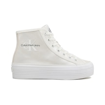 Jeans Bold Vulc Flatf Mid Laceup Sneakers Ekru