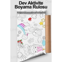 Melolisa Unicorn - Tek Boynuzlu At Aktivite Rulo Boyama Kağıdı - 62 Cm X 2.5 Metre Dev Rulo