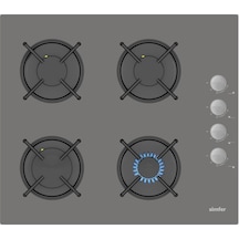 Simfer 3538-N 60CM Ankastre Gri Cam Ocak 4G Emaye Izgara