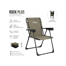 Katlanır Piknik Ve Kamp Sandalyesi - Bardaklıklı - Rock Plus - Gusto Haki Çok Renkli