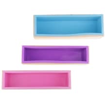 Suntek 3 Parça Dikdörtgen Silikon Sabun Somun Kalıp Ahşap Çok Renkli