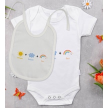 Bitmeyenkartus Bk Kids Annem Babam Ben Tasarımlı Bebek Body Zıbın Ve Mama Önlüğü Çok Renkli