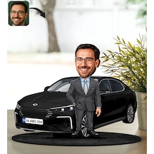 Bk Gift Kişiye Özel Erkek Oltu Renk Togg Karikatür Biblo -1, Arkadaşa Hediye, Araba Hediyesi Kobitmeyencom35865 Bk Gift