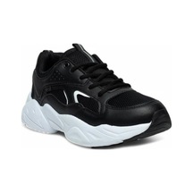 Lambirlent 2107-25 Deri Anorak Anatomik Sneaker Siyah Beyaz Siyah