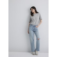 Mavi - Barcelona Kolej Vintage Açık Mavi Jean Pantolon 101047-89198 Açık Mavi