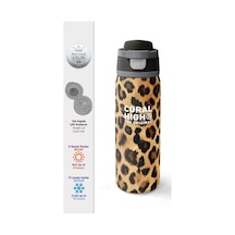 Coral High Kahverengi Leopar Desenli Pipetli Ve Direkt İçim Çelik Termos 800 Ml 38541 Çok Renkli