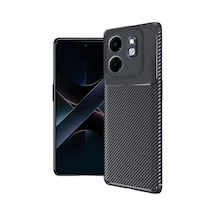 Newface İnfinix Hot 50i 4g Kılıf Auto Focus Karbon Kapak - Siyah Diğer