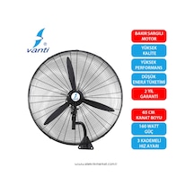 Vanti Sanayi Tipi Duvar Vantilatörü 65cm 26inç - Kcf291-dv