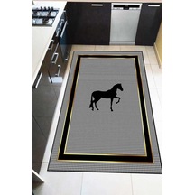 Gri Kaymaz Tabanlı Modern Mutfak Halısı Ar1398n11