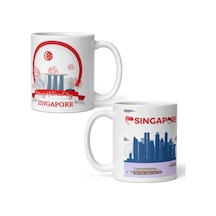 Singapur Kupa Bardak 2 Adet Seyahat Hatıra Singapore Mug