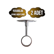 Yuvarlak Ayaklı Açık Askı Borusu Flanşı Mobilya Yuvarlak Boru Flanşı Metal Boru Çapı:25mm 2 Adet Krom