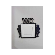 Tasarım Lazer Kesim Mdf Tuvalet Wc Priz Çerçevesi Ahşap Siyah