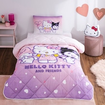 Taç Lisanslı Hello Kitty & Friends Tek Kişilik Pamuk Yorgan Seti 000000001000051513 Çok Renkli